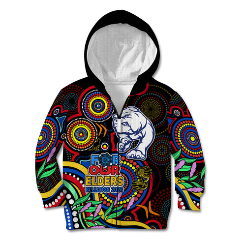 bulldogs-football-aboriginal-art-kid-hoodie-naidoc-indigenous-tribal