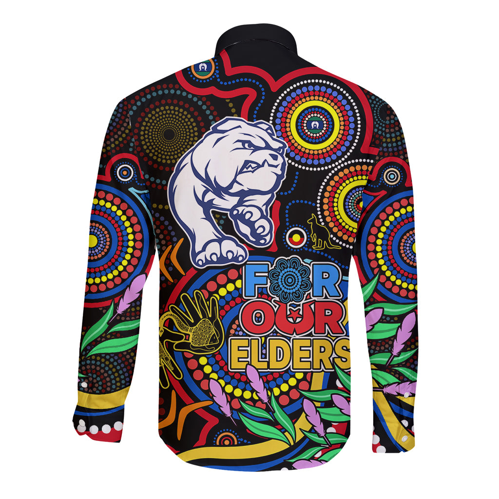 bulldogs-football-aboriginal-art-long-sleeve-button-shirt-naidoc-indigenous-tribal