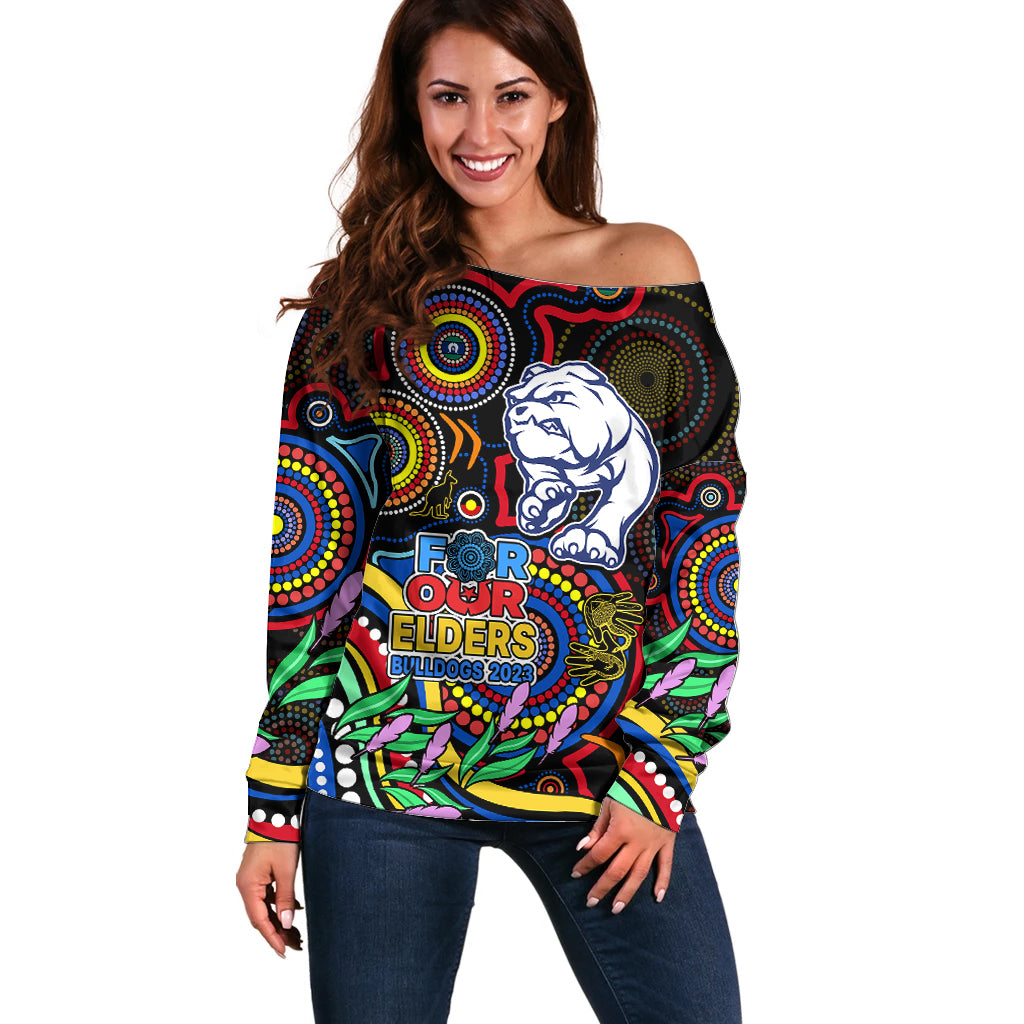 bulldogs-football-aboriginal-art-off-shoulder-sweater-naidoc-indigenous-tribal