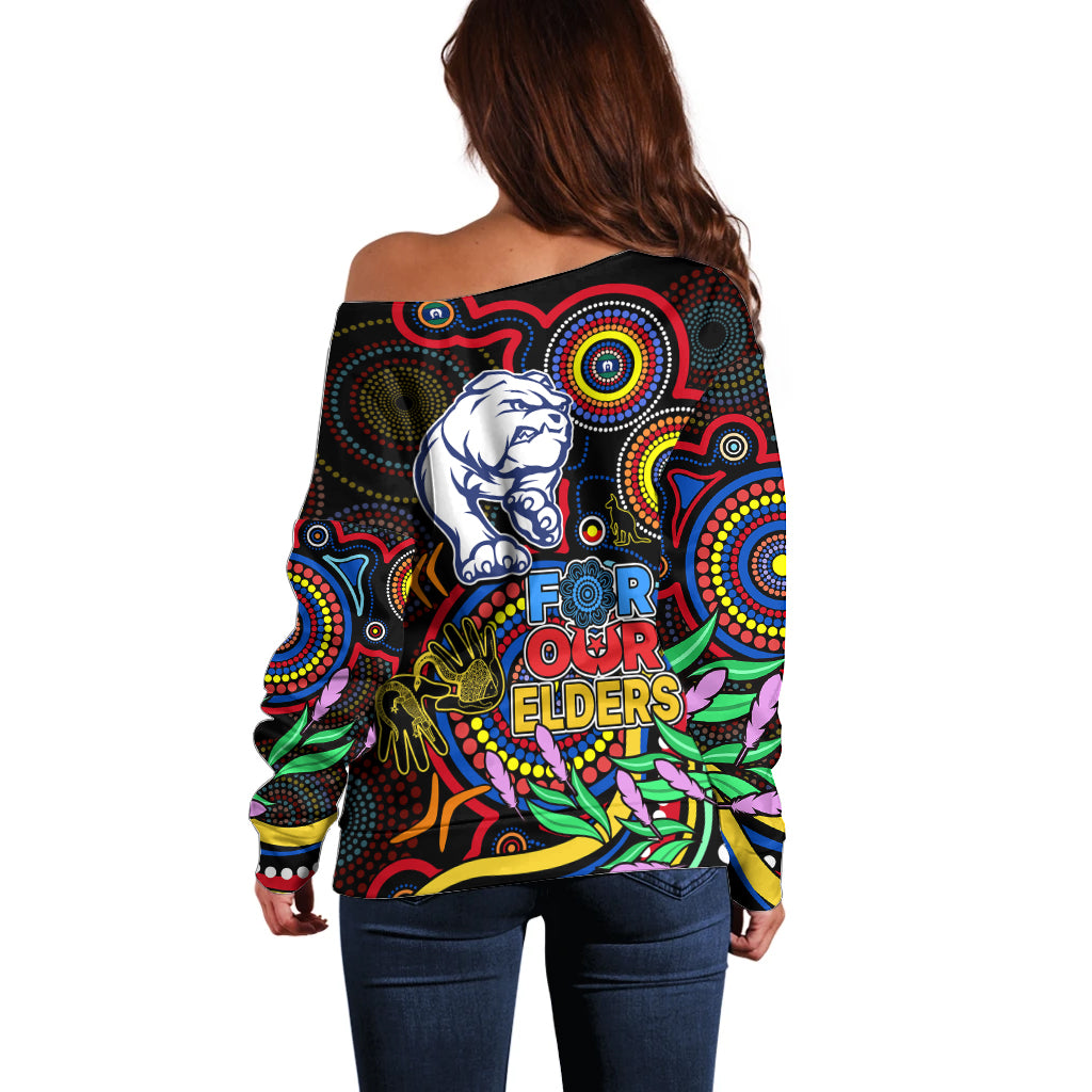 bulldogs-football-aboriginal-art-off-shoulder-sweater-naidoc-indigenous-tribal