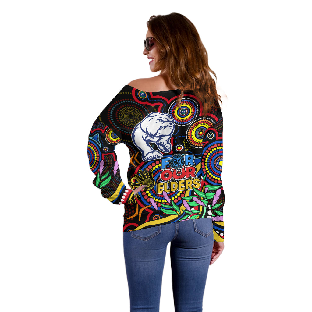bulldogs-football-aboriginal-art-off-shoulder-sweater-naidoc-indigenous-tribal
