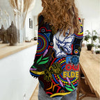 Bulldogs Football Aboriginal Art Women Casual Shirt NAIDOC Indigenous Tribal LT9