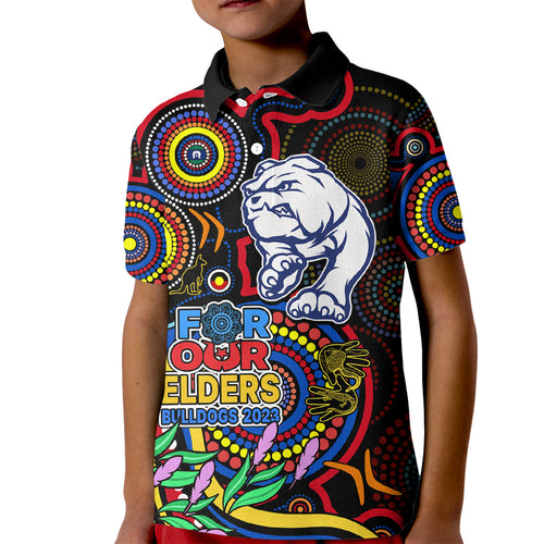 custom-bulldogs-football-aboriginal-art-kid-polo-shirt-naidoc-indigenous-tribal