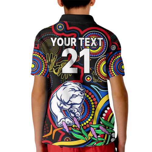 custom-bulldogs-football-aboriginal-art-kid-polo-shirt-naidoc-indigenous-tribal