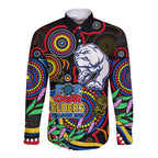 custom-bulldogs-football-aboriginal-art-long-sleeve-button-shirt-naidoc-indigenous-tribal