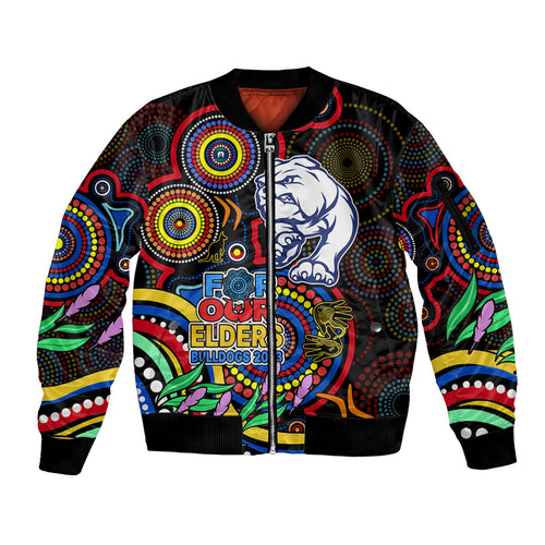 custom-bulldogs-football-aboriginal-art-sleeve-zip-bomber-jacket-naidoc-indigenous-tribal