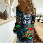 Cats Football Aboriginal Art Women Casual Shirt NAIDOC Indigenous Tribal LT9