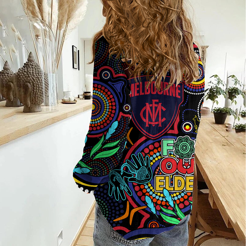 Demons Football Aboriginal Art Women Casual Shirt NAIDOC Indigenous Tribal LT9