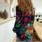 Demons Football Aboriginal Art Women Casual Shirt NAIDOC Indigenous Tribal LT9