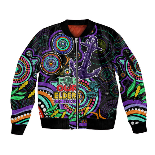 custom-dockers-football-aboriginal-art-sleeve-zip-bomber-jacket-naidoc-indigenous-tribal