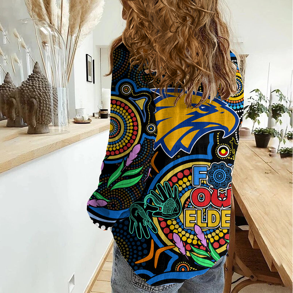 Eagles Football Aboriginal Art Women Casual Shirt NAIDOC Indigenous Tribal LT9