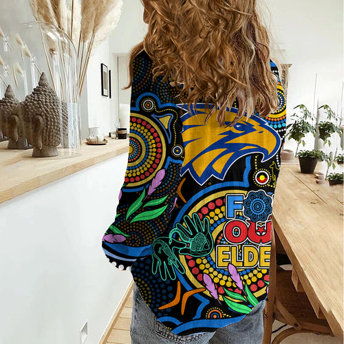 Eagles Football Aboriginal Art Women Casual Shirt NAIDOC Indigenous Tribal LT9