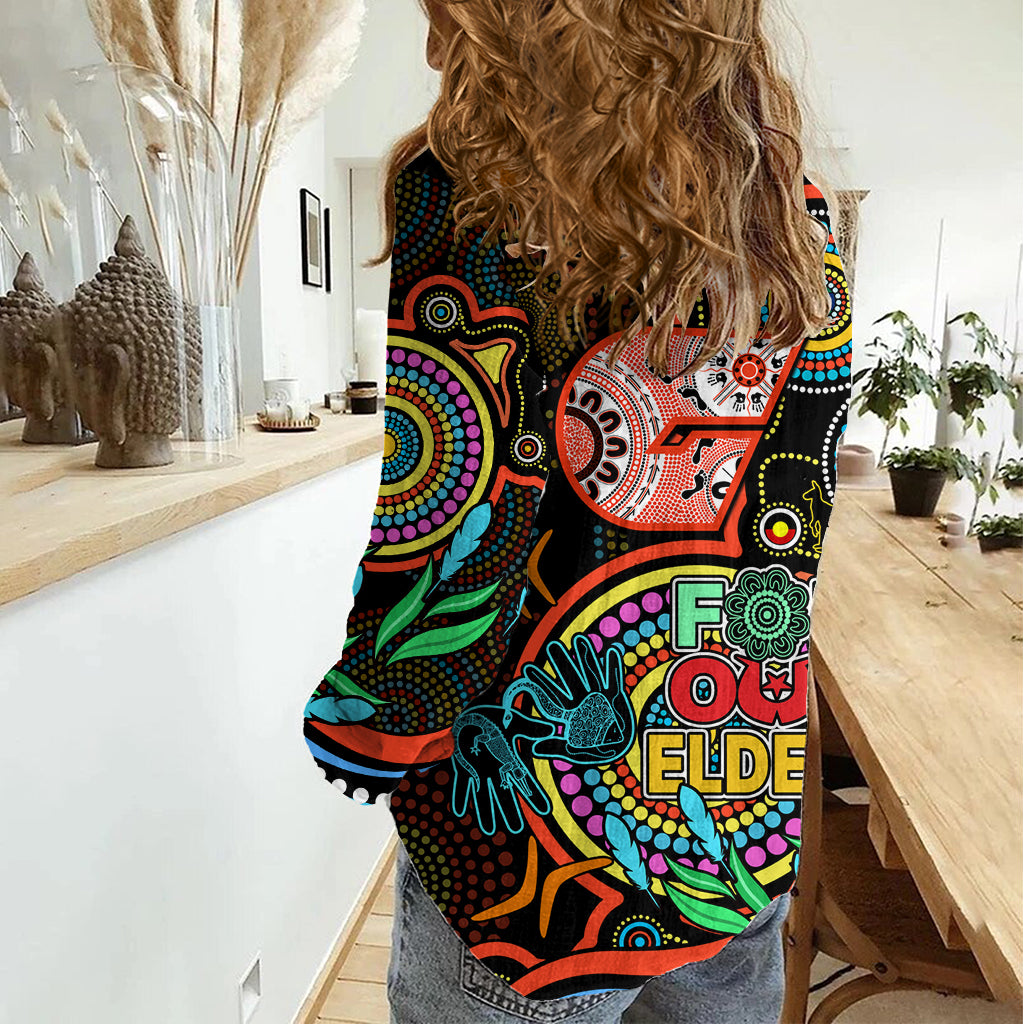 Giants Football Aboriginal Art Women Casual Shirt NAIDOC Indigenous Tribal LT9