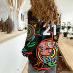 Custom Giants Football Aboriginal Art Women Casual Shirt NAIDOC Indigenous Tribal LT9