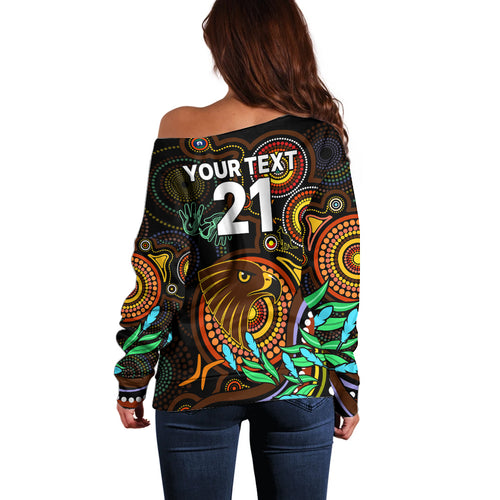 custom-hawks-football-aboriginal-art-off-shoulder-sweater-naidoc-indigenous-tribal