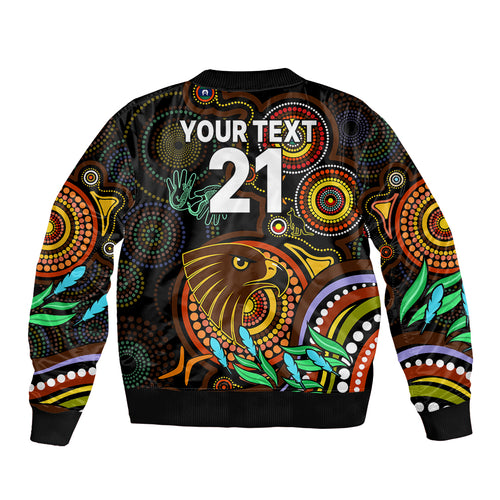 custom-hawks-football-aboriginal-art-sleeve-zip-bomber-jacket-naidoc-indigenous-tribal