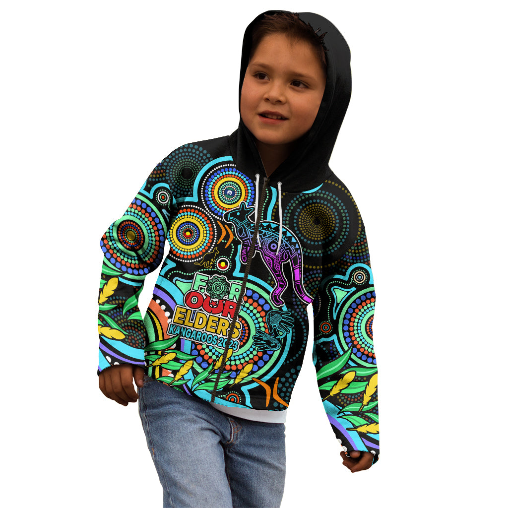 kangaroos-football-aboriginal-art-kid-hoodie-naidoc-indigenous-tribal