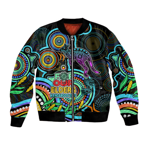 kangaroos-football-aboriginal-art-sleeve-zip-bomber-jacket-naidoc-indigenous-tribal