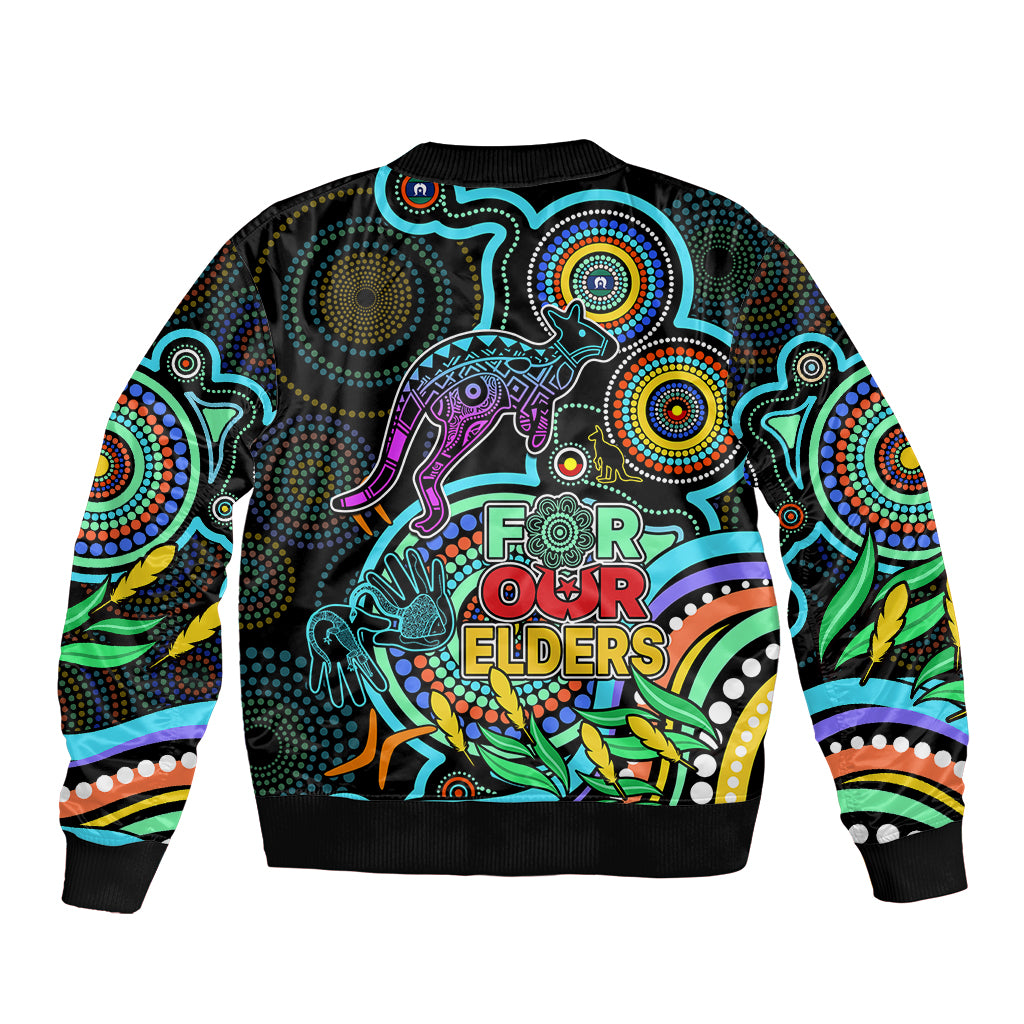 kangaroos-football-aboriginal-art-sleeve-zip-bomber-jacket-naidoc-indigenous-tribal