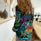 Kangaroos Football Aboriginal Art Women Casual Shirt NAIDOC Indigenous Tribal LT9