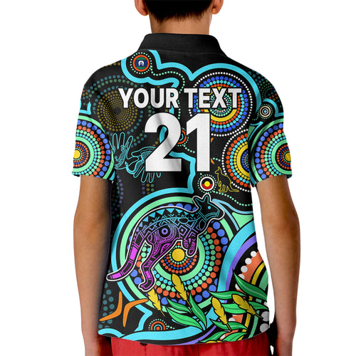 custom-kangaroos-football-aboriginal-art-kid-polo-shirt-naidoc-indigenous-tribal