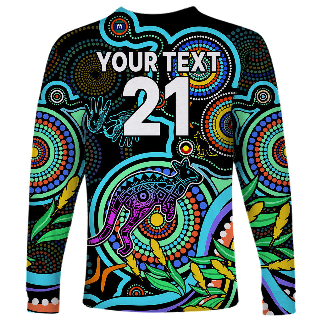 custom-kangaroos-football-aboriginal-art-long-sleeve-shirt-naidoc-indigenous-tribal