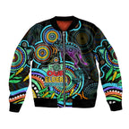 custom-kangaroos-football-aboriginal-art-sleeve-zip-bomber-jacket-naidoc-indigenous-tribal