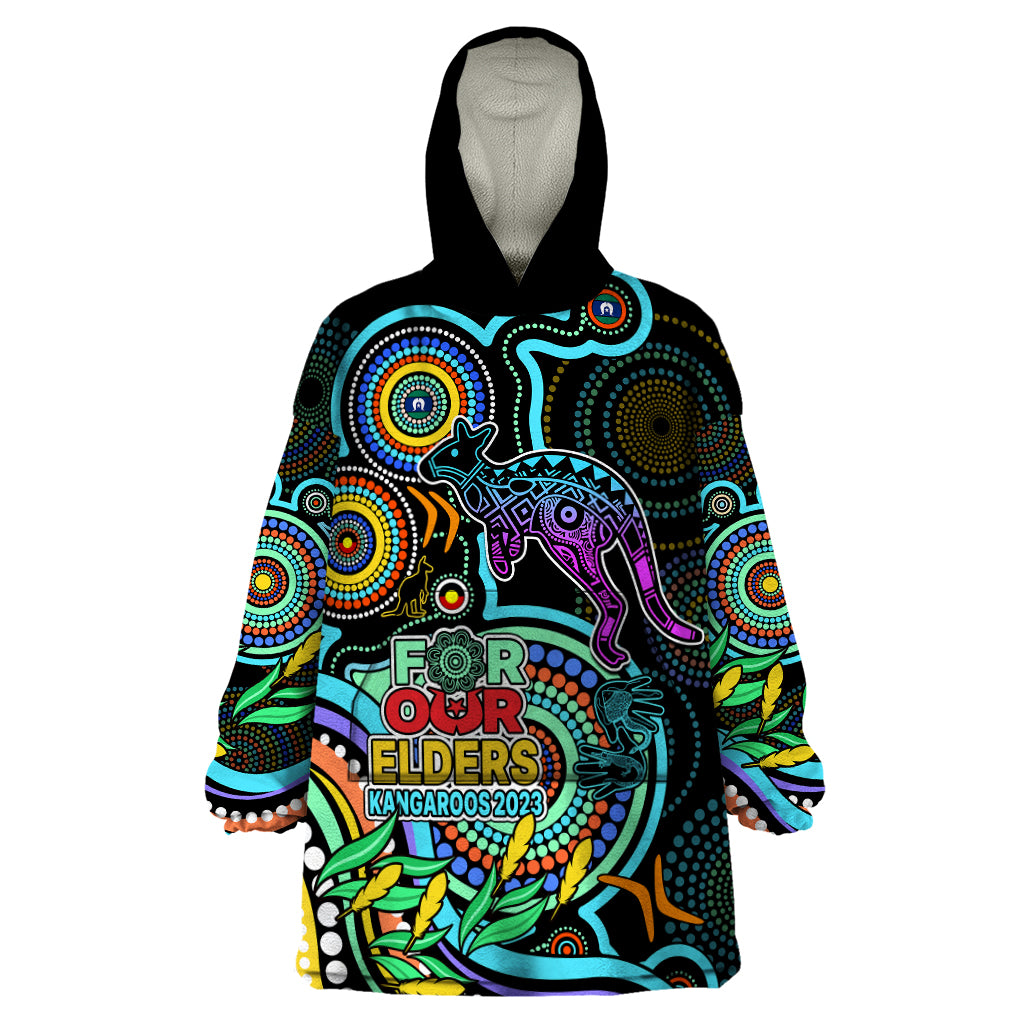 custom-kangaroos-football-aboriginal-art-wearable-blanket-hoodie-naidoc-indigenous-tribal