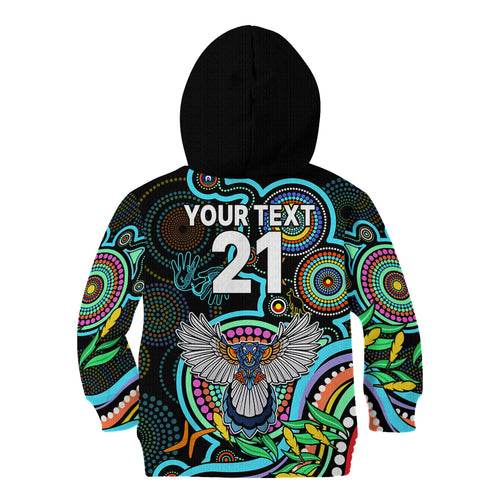 custom-magpies-football-aboriginal-art-kid-hoodie-naidoc-indigenous-tribal