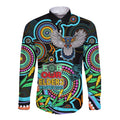 custom-magpies-football-aboriginal-art-long-sleeve-button-shirt-naidoc-indigenous-tribal