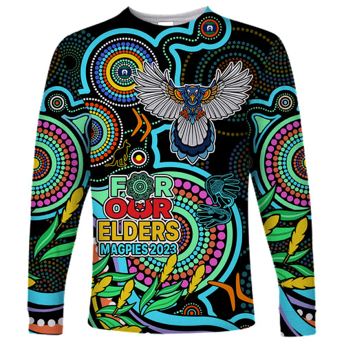 custom-magpies-football-aboriginal-art-long-sleeve-shirt-naidoc-indigenous-tribal