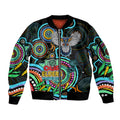 custom-magpies-football-aboriginal-art-sleeve-zip-bomber-jacket-naidoc-indigenous-tribal