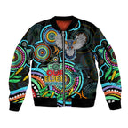 custom-magpies-football-aboriginal-art-sleeve-zip-bomber-jacket-naidoc-indigenous-tribal