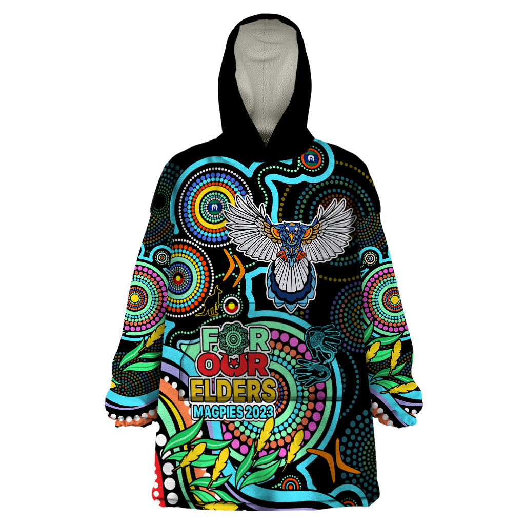 custom-magpies-football-aboriginal-art-wearable-blanket-hoodie-naidoc-indigenous-tribal
