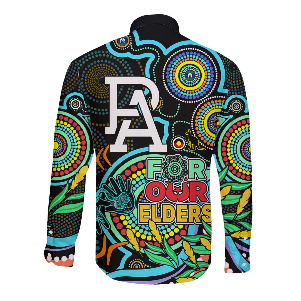 port-adelaide-football-aboriginal-art-long-sleeve-button-shirt-naidoc-indigenous-tribal