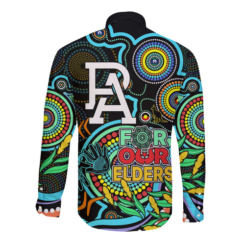 port-adelaide-football-aboriginal-art-long-sleeve-button-shirt-naidoc-indigenous-tribal