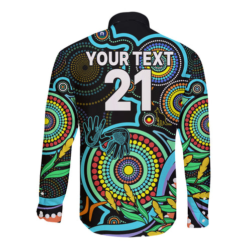 custom-port-adelaide-football-aboriginal-art-long-sleeve-button-shirt-naidoc-indigenous-tribal