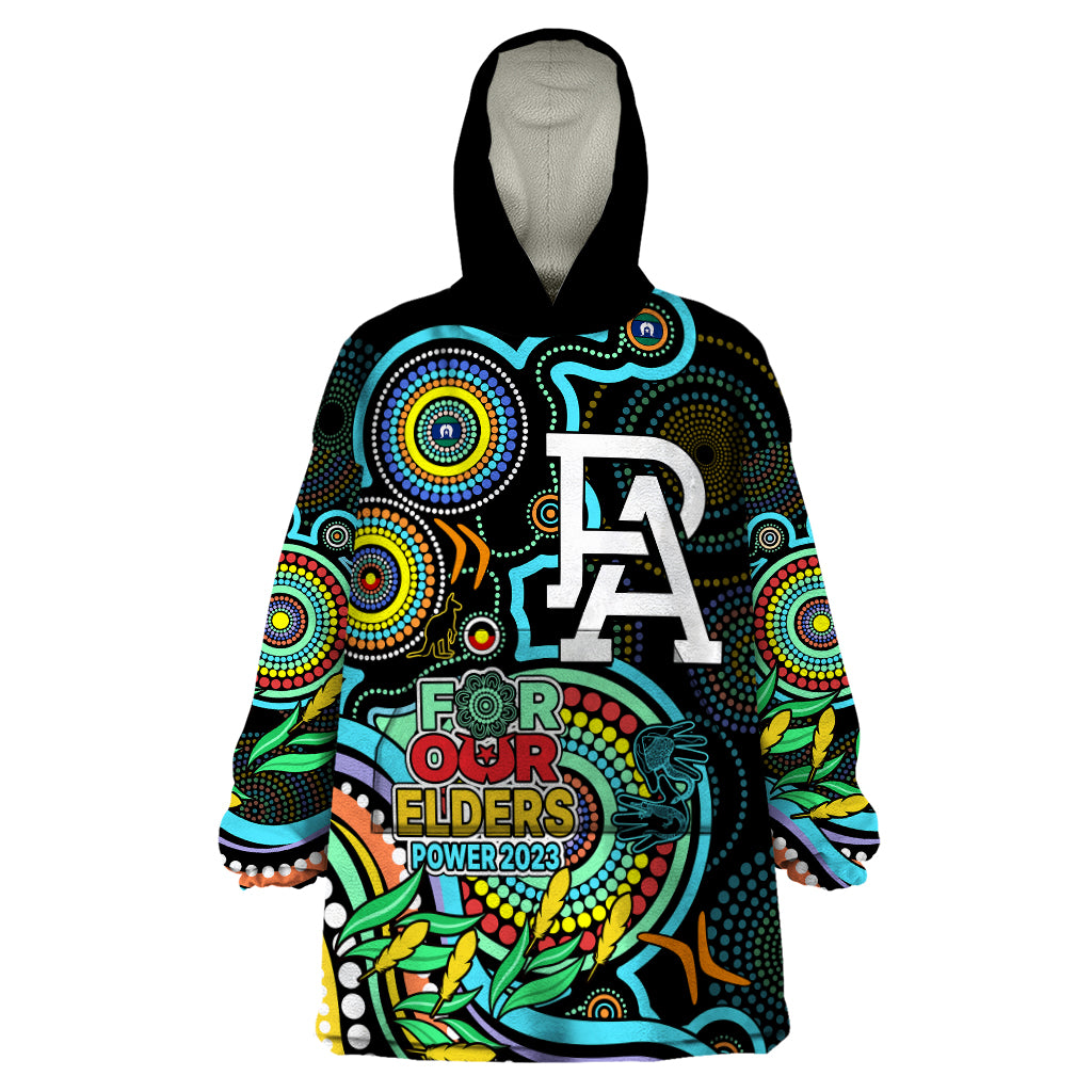 custom-port-adelaide-football-aboriginal-art-wearable-blanket-hoodie-naidoc-indigenous-tribal