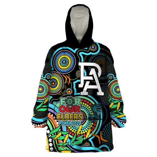 custom-port-adelaide-football-aboriginal-art-wearable-blanket-hoodie-naidoc-indigenous-tribal
