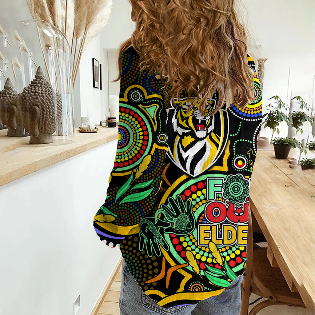 Richmond Football Aboriginal Art Women Casual Shirt NAIDOC Indigenous Tribal LT9
