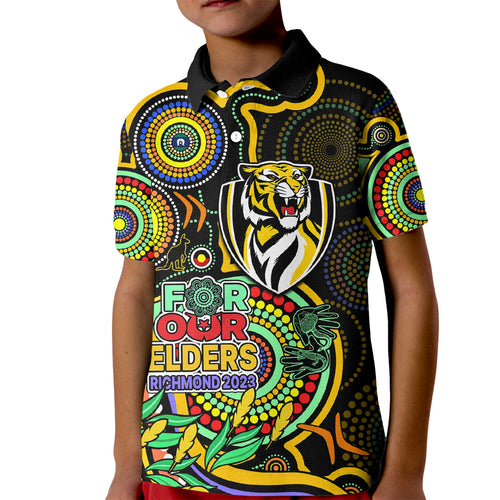 custom-richmond-football-aboriginal-art-kid-polo-shirt-naidoc-indigenous-tribal