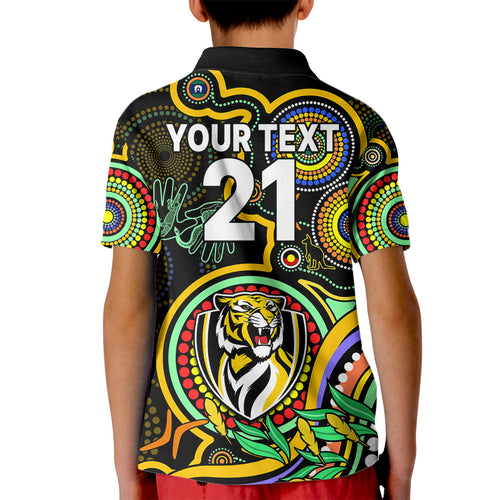 custom-richmond-football-aboriginal-art-kid-polo-shirt-naidoc-indigenous-tribal