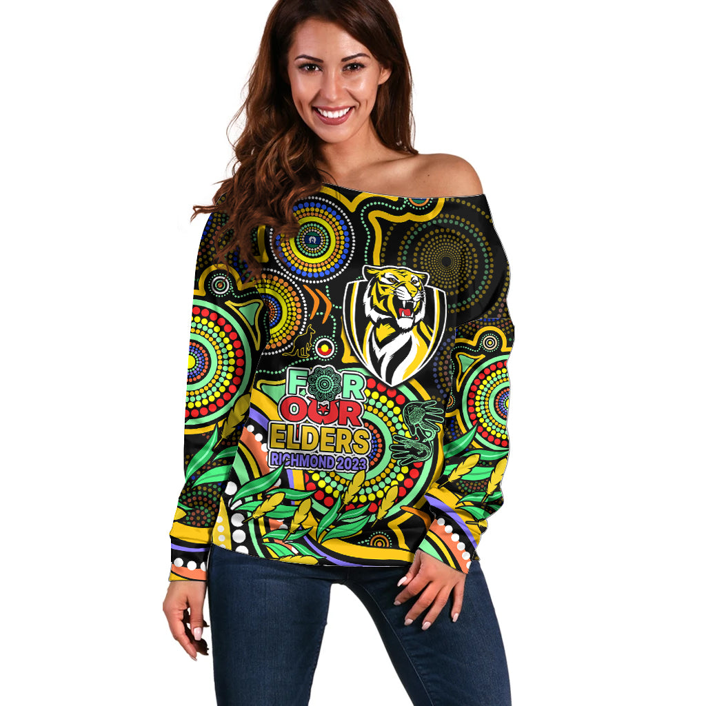 custom-richmond-football-aboriginal-art-off-shoulder-sweater-naidoc-indigenous-tribal