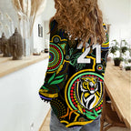 Custom Richmond Football Aboriginal Art Women Casual Shirt NAIDOC Indigenous Tribal LT9
