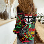 St Kilda Football Aboriginal Art Women Casual Shirt NAIDOC Indigenous Tribal LT9