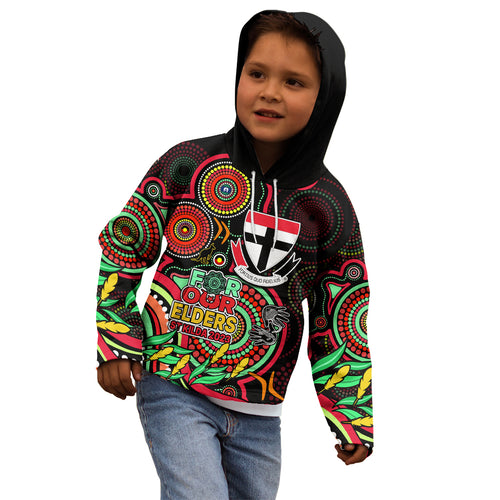 custom-st-kilda-football-aboriginal-art-kid-hoodie-naidoc-indigenous-tribal