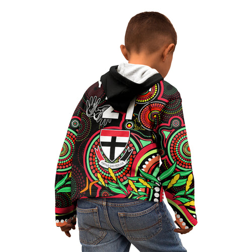 custom-st-kilda-football-aboriginal-art-kid-hoodie-naidoc-indigenous-tribal