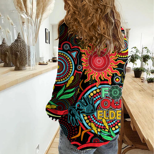 Suns Football Aboriginal Art Women Casual Shirt NAIDOC Indigenous Tribal LT9