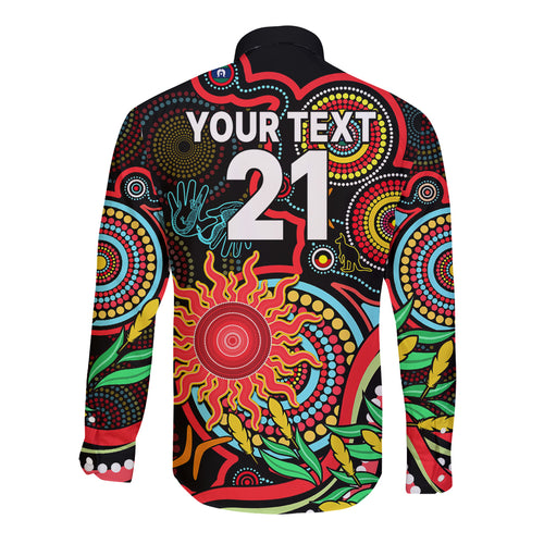 custom-suns-football-aboriginal-art-long-sleeve-button-shirt-naidoc-indigenous-tribal