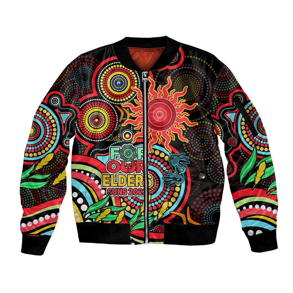 custom-suns-football-aboriginal-art-sleeve-zip-bomber-jacket-naidoc-indigenous-tribal